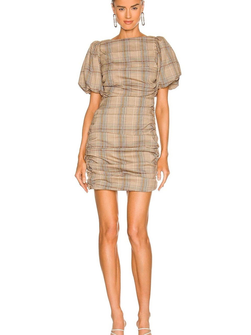 Majorelle Darlene Mini Dress Tan Plaid XS